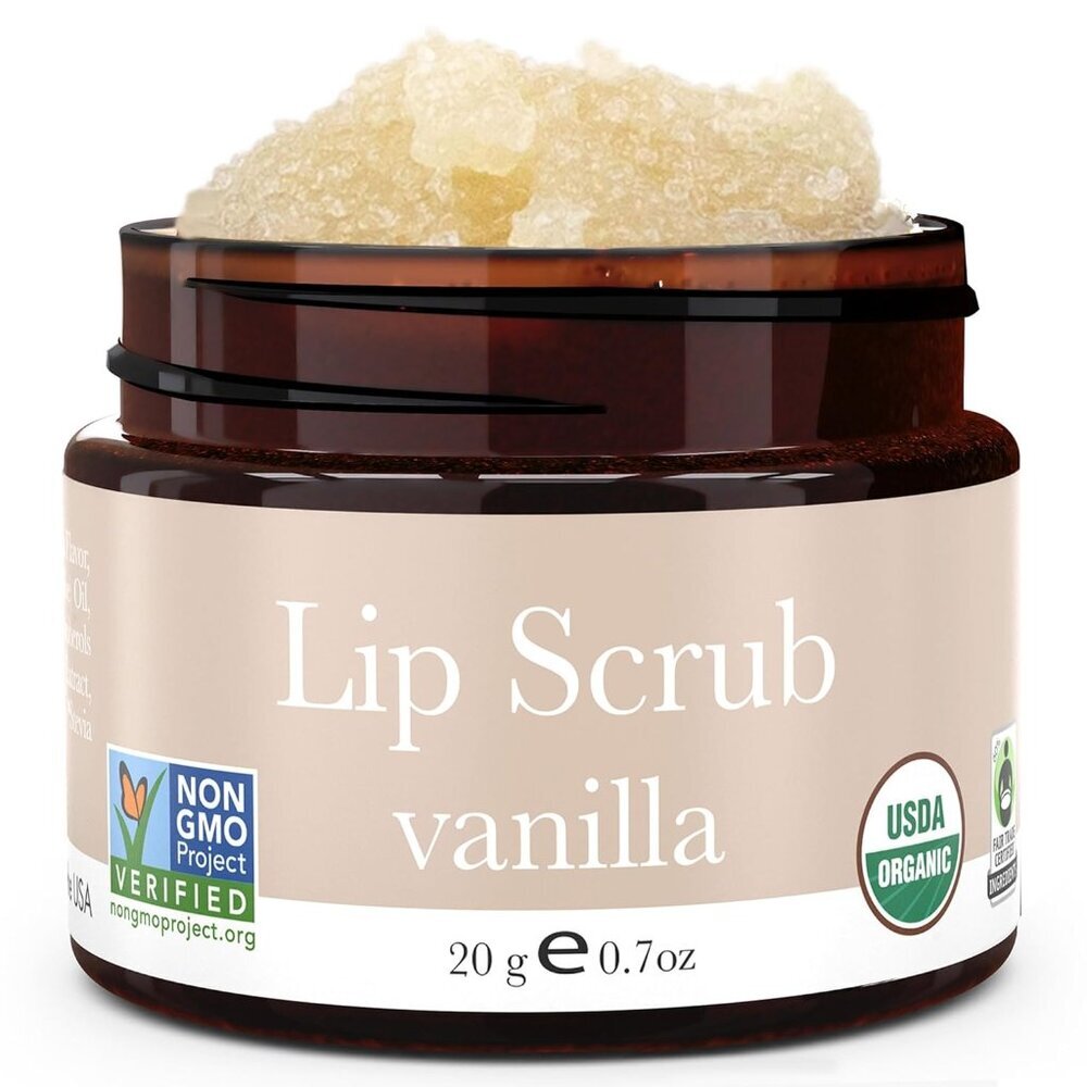 USDA Organic Lip Scrub Vanilla - Made with Natural Ingredients, Moisturizing Sc